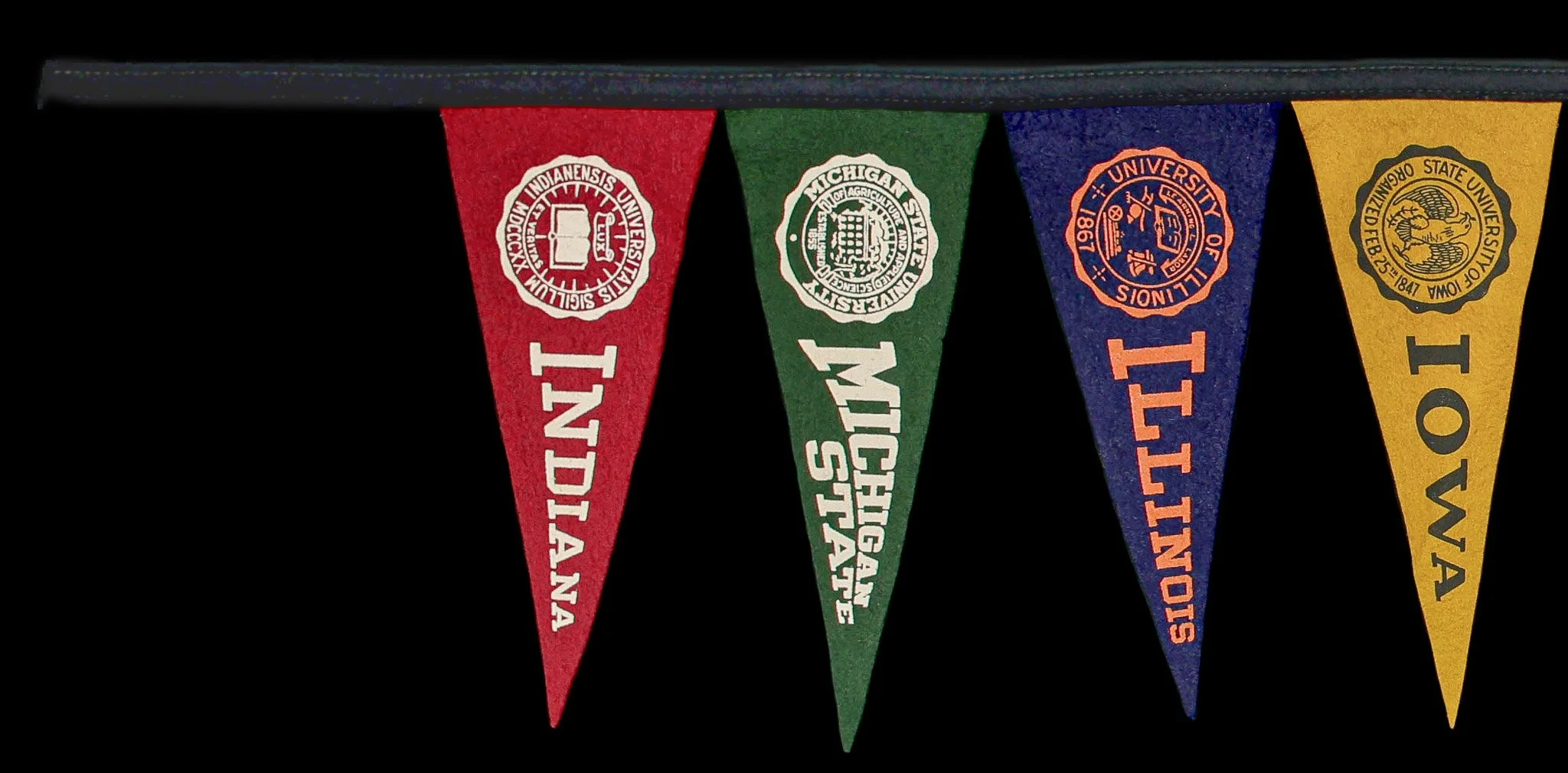 Collegiate Felt Pennant Banner with Seals of the Original Big Ten